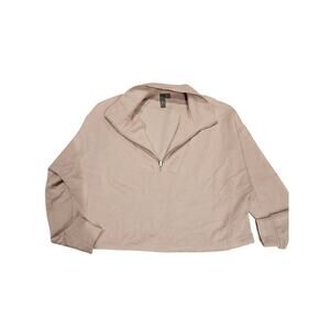 Sweaty Betty luxe quarter zip pullover womens large dusty pink athlesiure crop